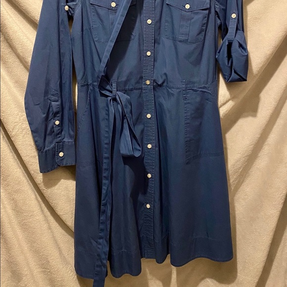 Chaps Button Down/Collared Dress w/ belt - Picture 4 of 4